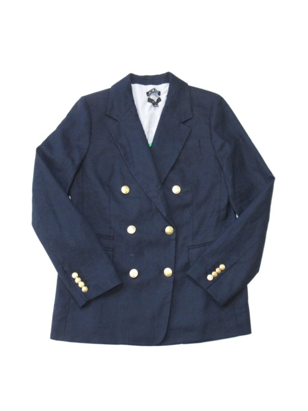 NWT J.Crew Petite Bristol Blazer in Navy Blue Stretch Linen Jacket 10P - Picture 2 of 4